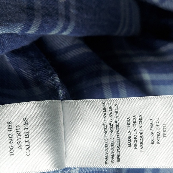 Rails Astrid tie cuff plaid blue long sleeve shirt - Picture 5 of 5